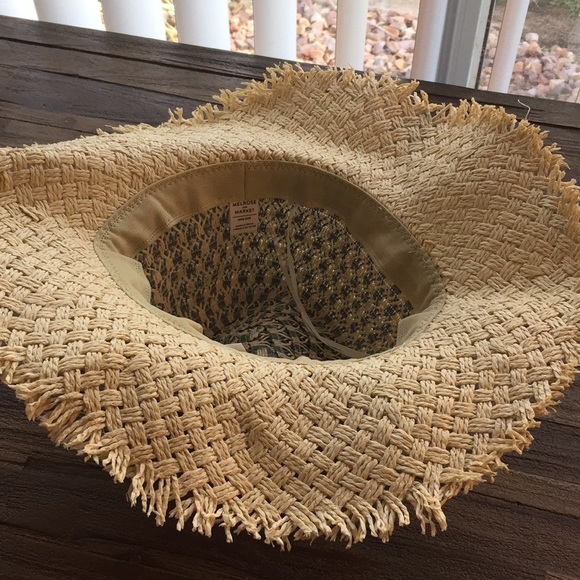 Melrose and Market Panama Pattern Fringe Straw Hat - Picture 8 of 8